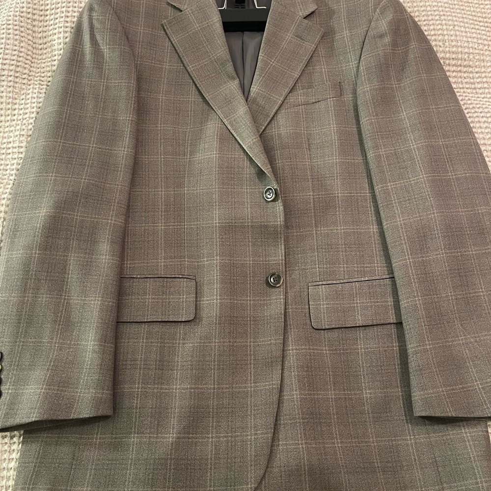 Oscar De La Renta Gray Men's Blazer 43R